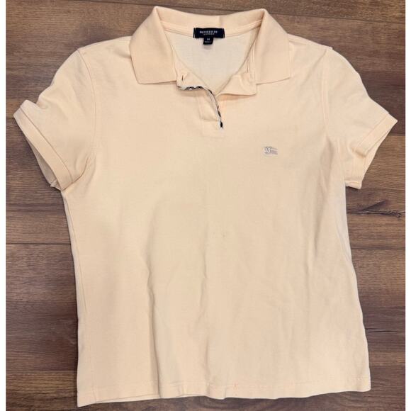Burberry London Cotton Pique Polo T-Shirt in Cream size Medium - Picture 2 of 9